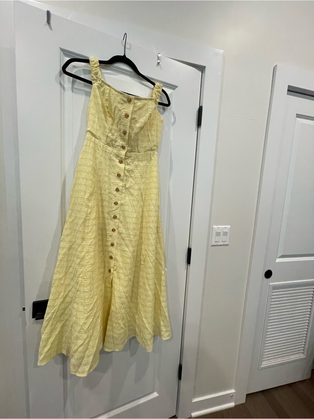 ASTR Yellow Button-Front Summer Dress